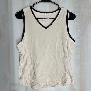 Tail v neck‎ sleeveless beige with black tank top golf, size medium